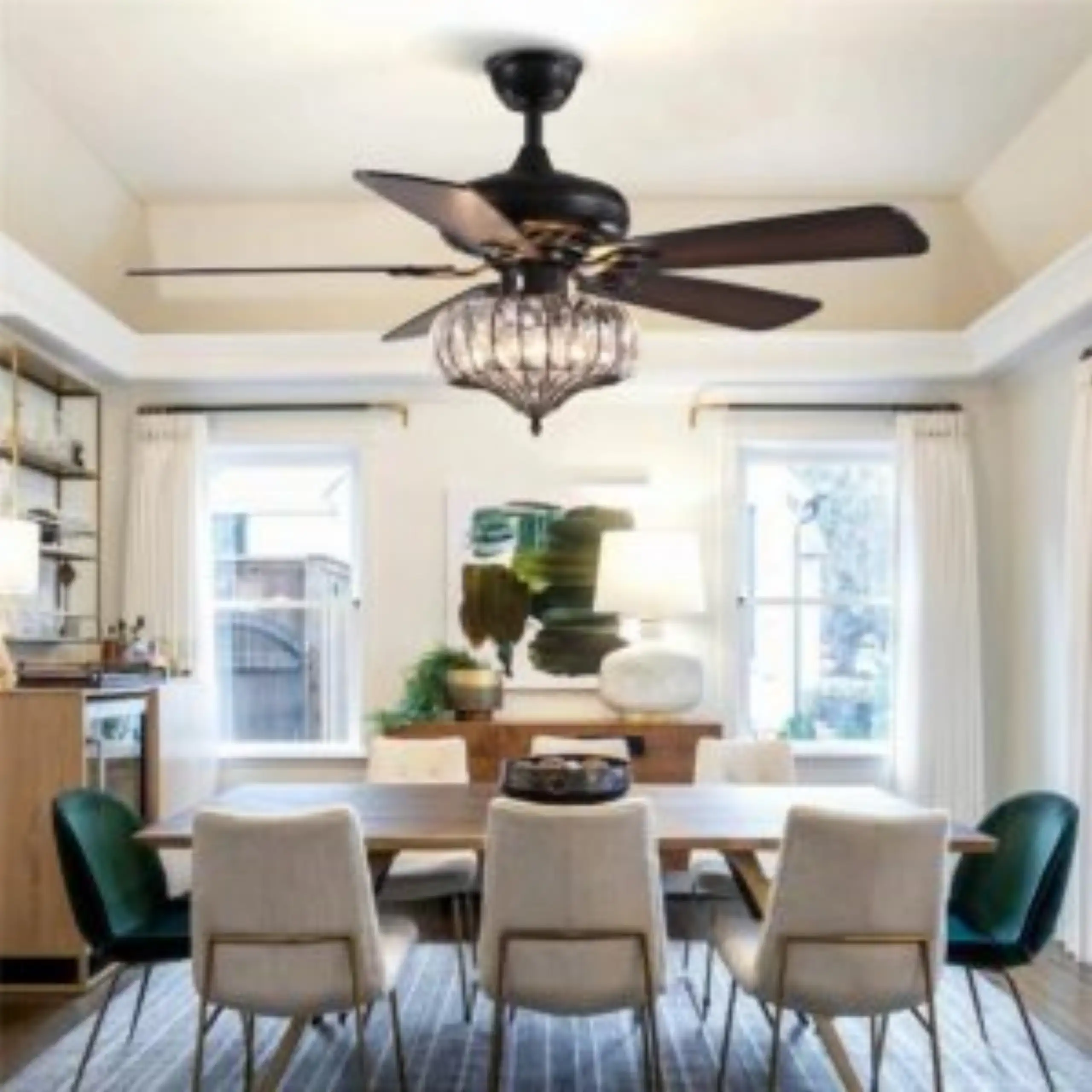 Quiet Remote Ceiling Fan with LED Light